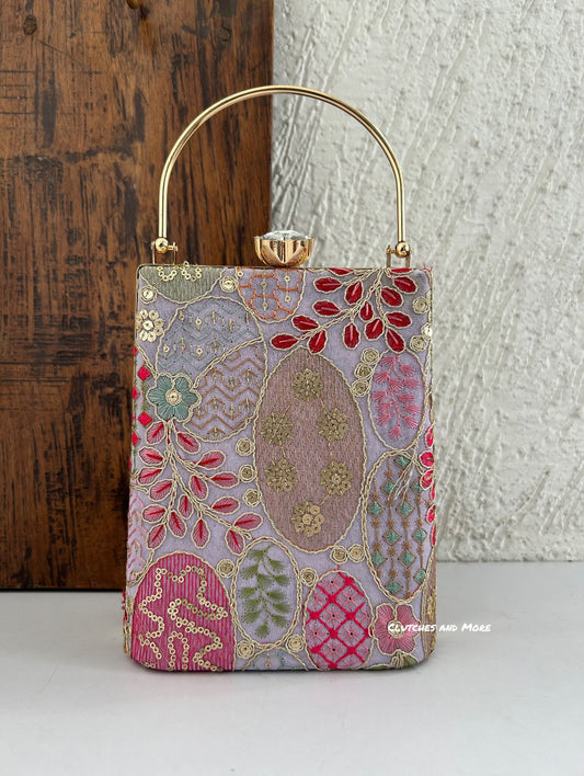 Ibadat Lakhnawi Chikankari Bag Lavender