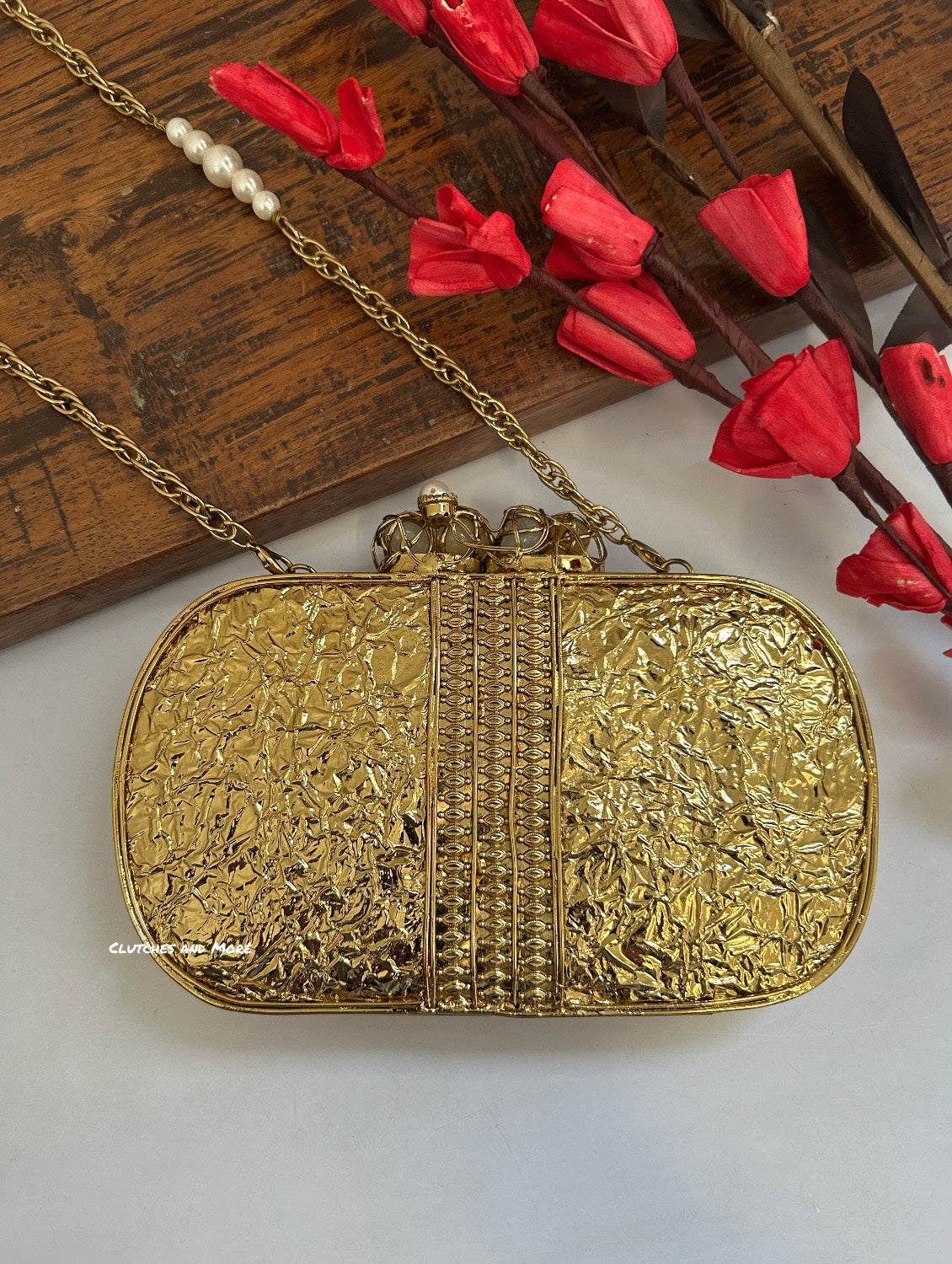 Criss Cross Capsule Mother of Pearl Luxury Clutch
