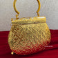 Gold Silver Brass Clutch With Handle