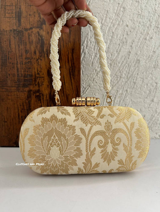 Adaa Banarsi Clutch Gold