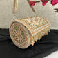 Victoria Cylindrical Beaded Bag Nude