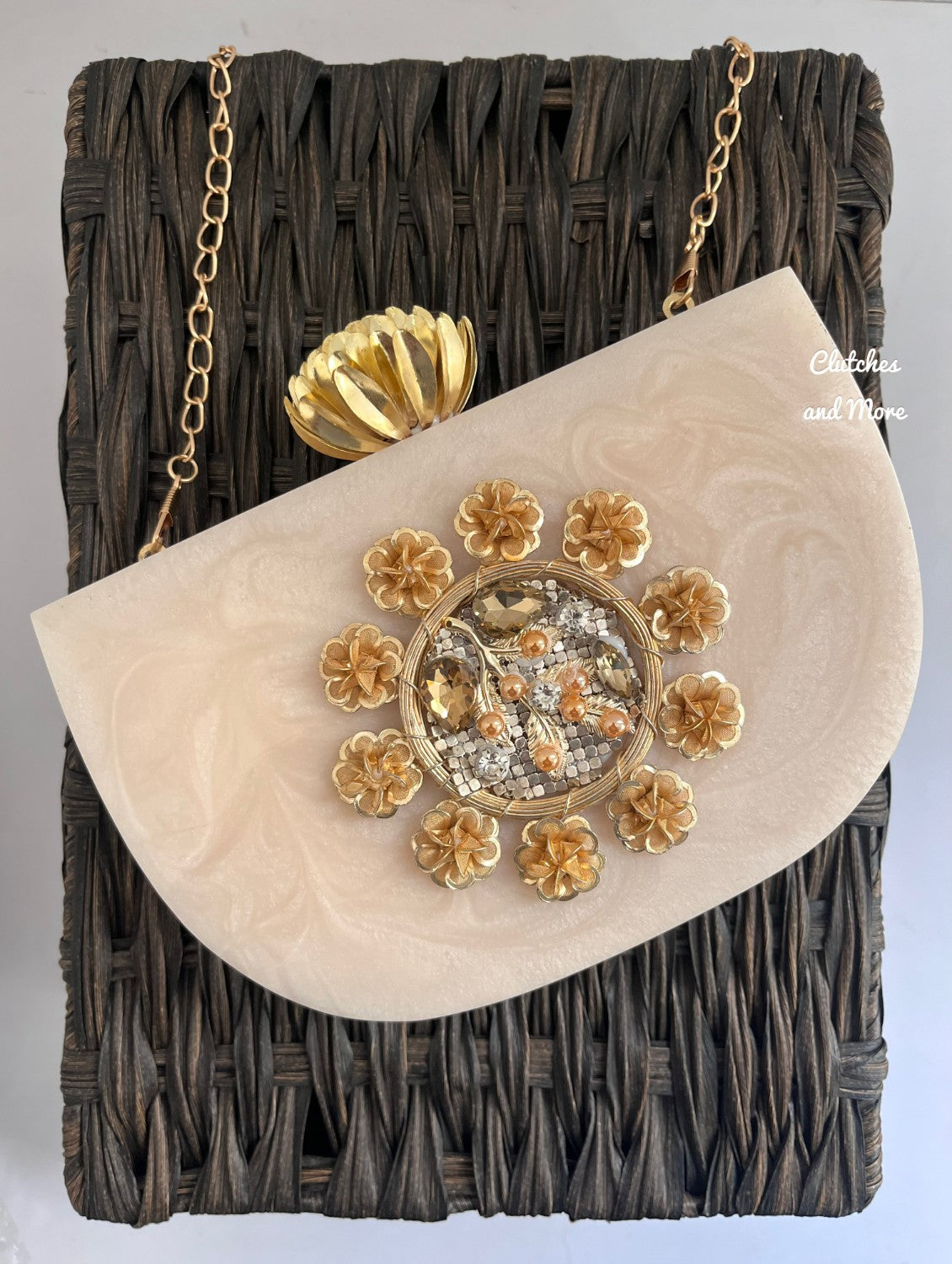 Half Moon resin clutch