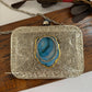 Aqua Mother of Pearl luxury clutch Silver