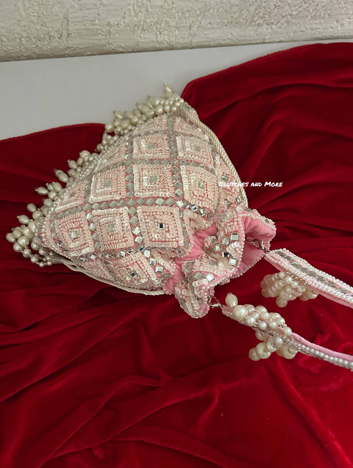 Premium Mirror Potli Pink