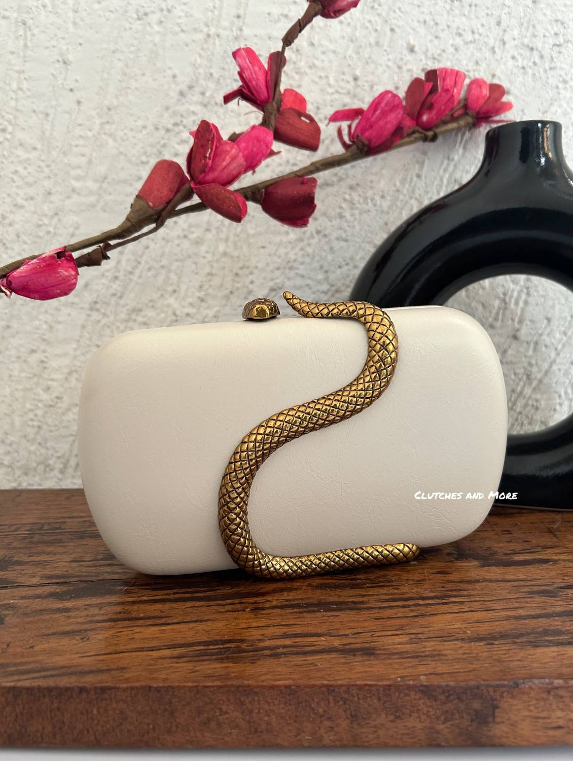 BVLGARI Serpertine Clutch White