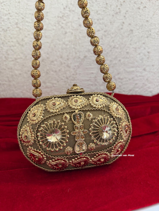 Mini Metal Capsule Bag Dark Gold