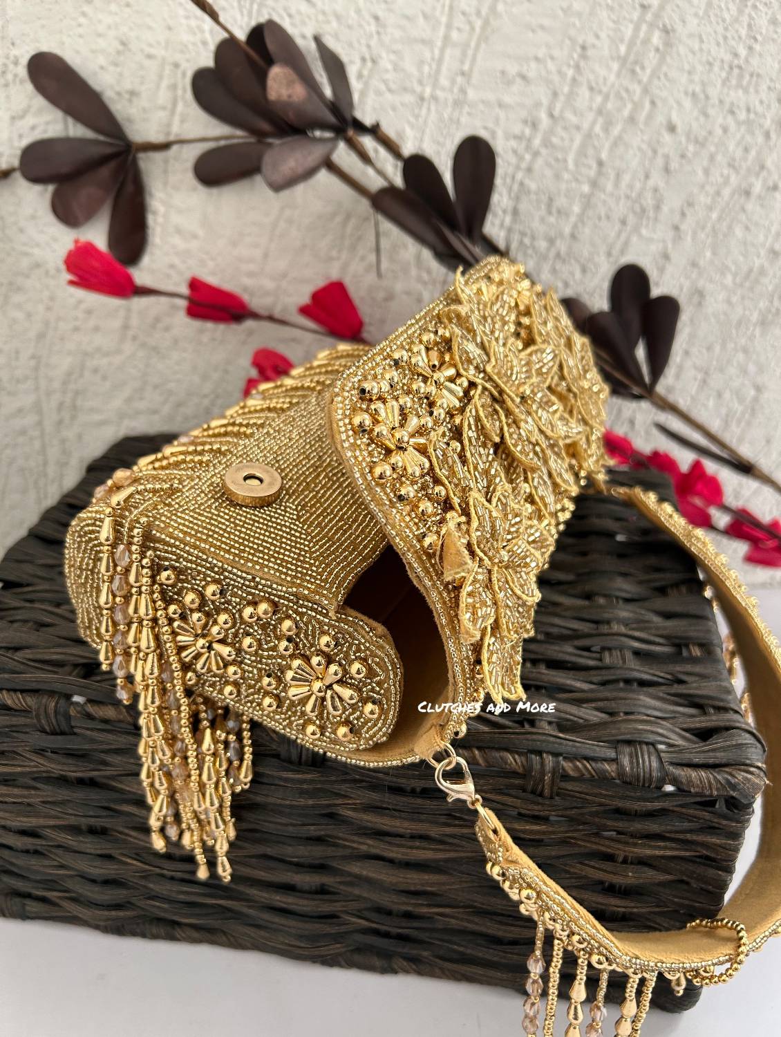 Mariam Gold Flap Bag