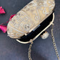 Gold Floral capsule clutch