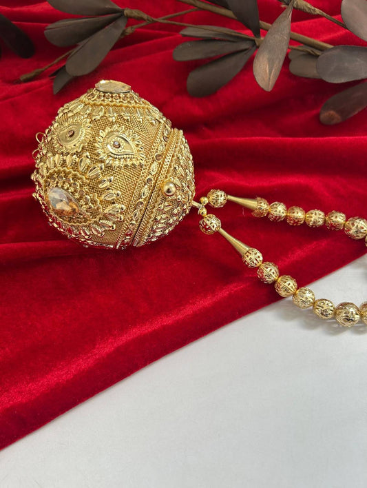 Mini Metal Potli Bag Gold