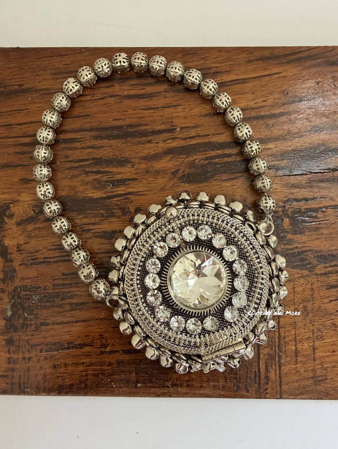 Mini Metal Round Ghunghroo Bag Silver