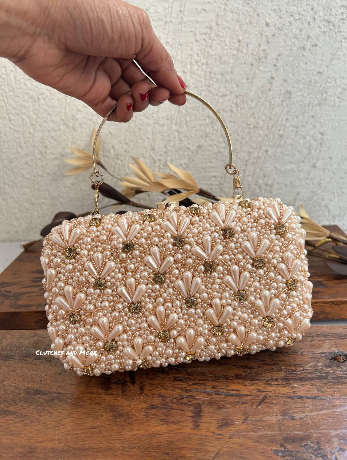 Penny Pearl Clutch Rose Gold