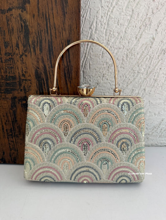 Rainbow Chikankari Bag Off White