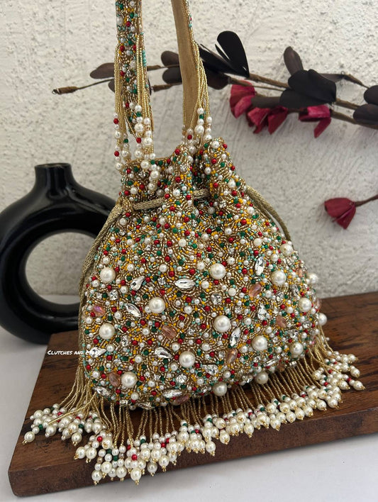 Luxe Beaded Multicolored Potli