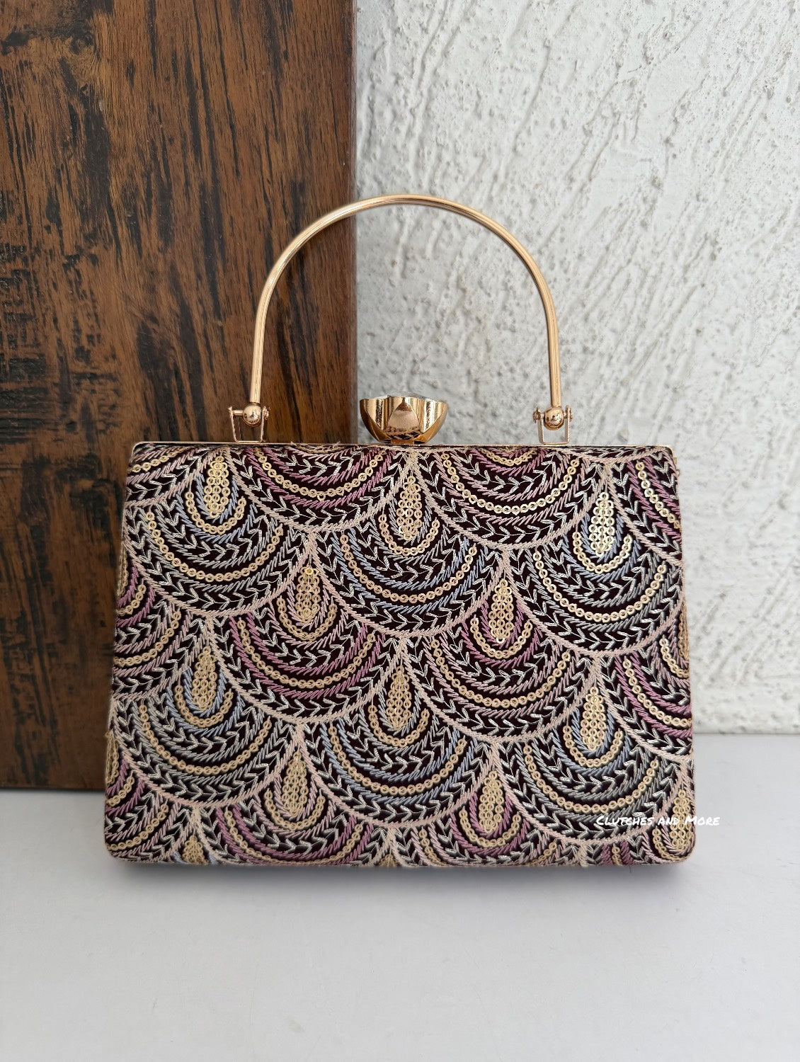 Rainbow Chikankari Bag Black Multicolored