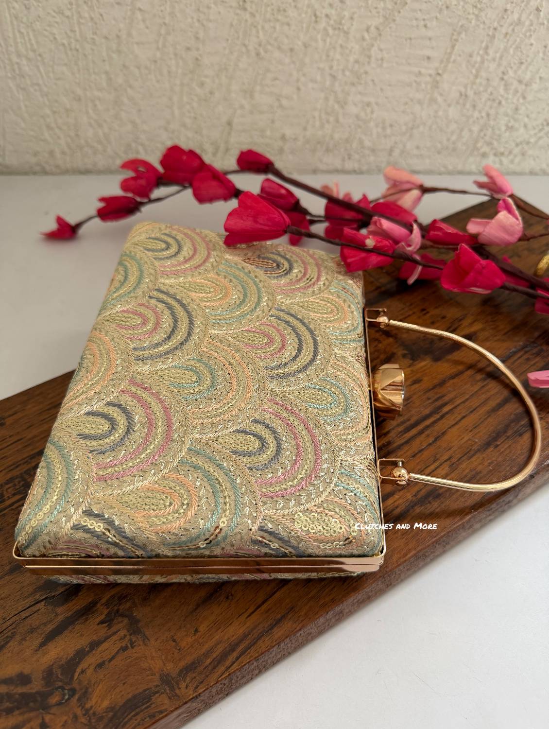 Rainbow Chikankari Bag Ivory