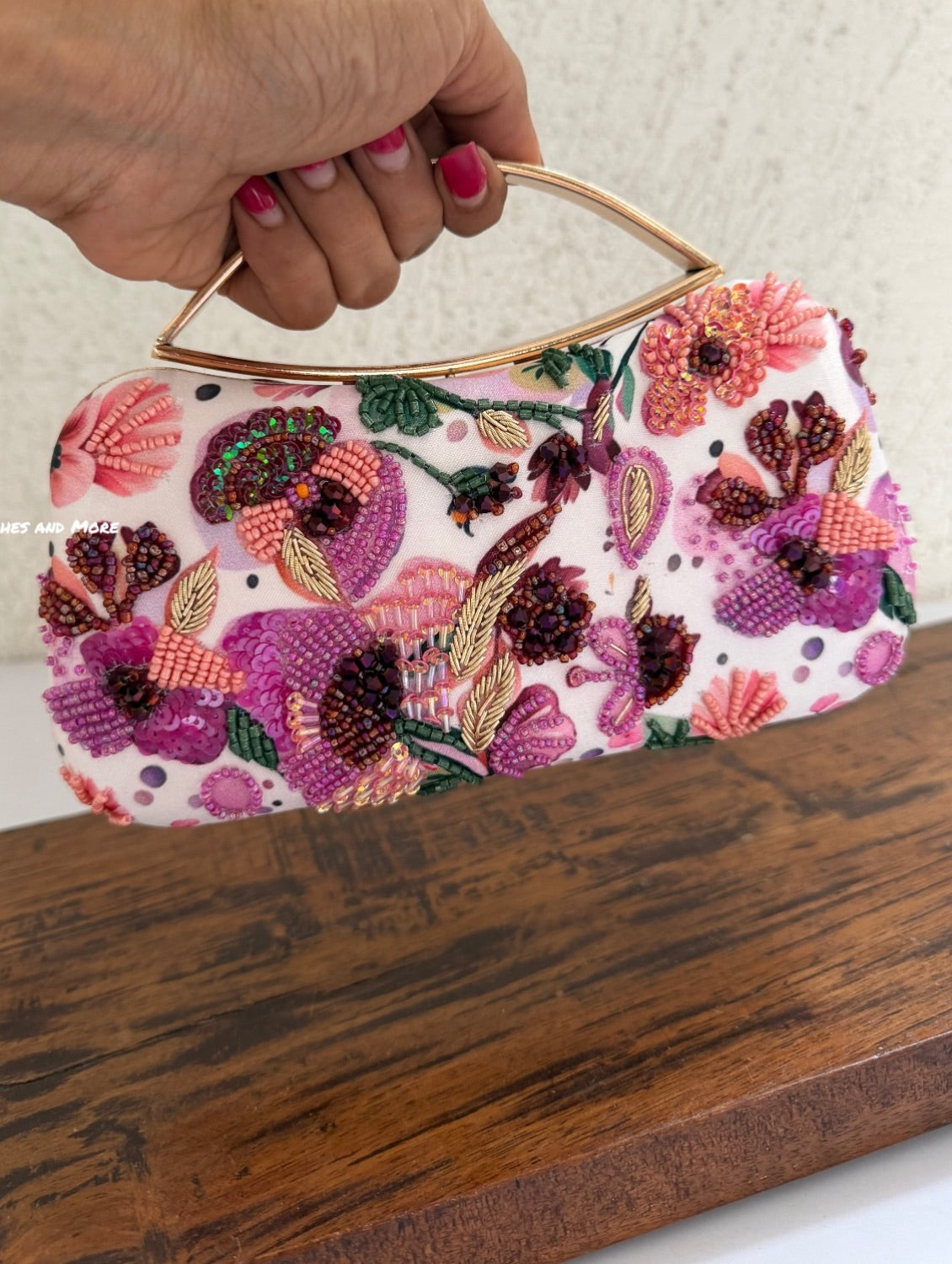 Poppy Floral Capsule Clutch Pink Multicoloured