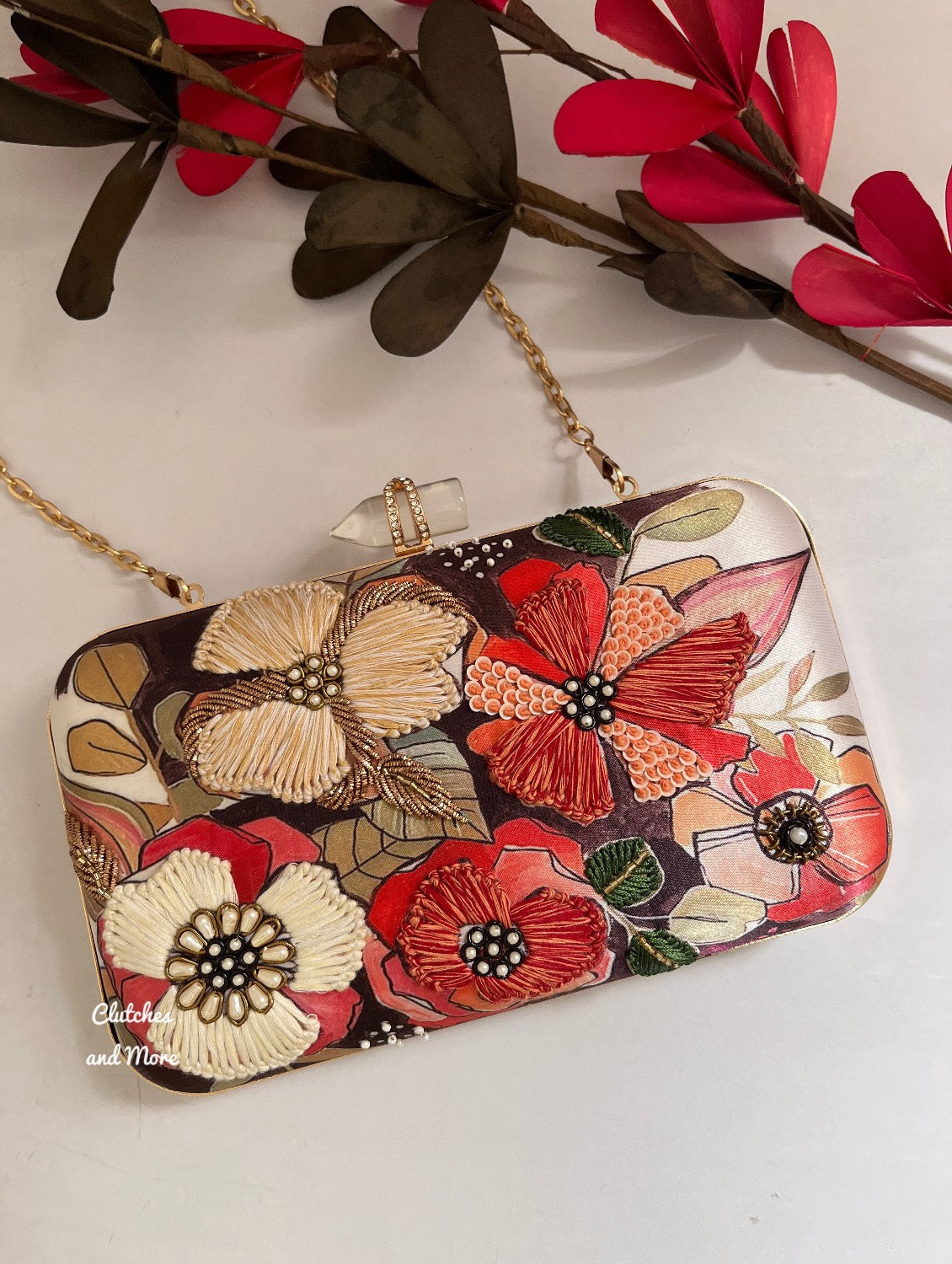 Poppy Multicoloured Floral Clutch| Clutches and More