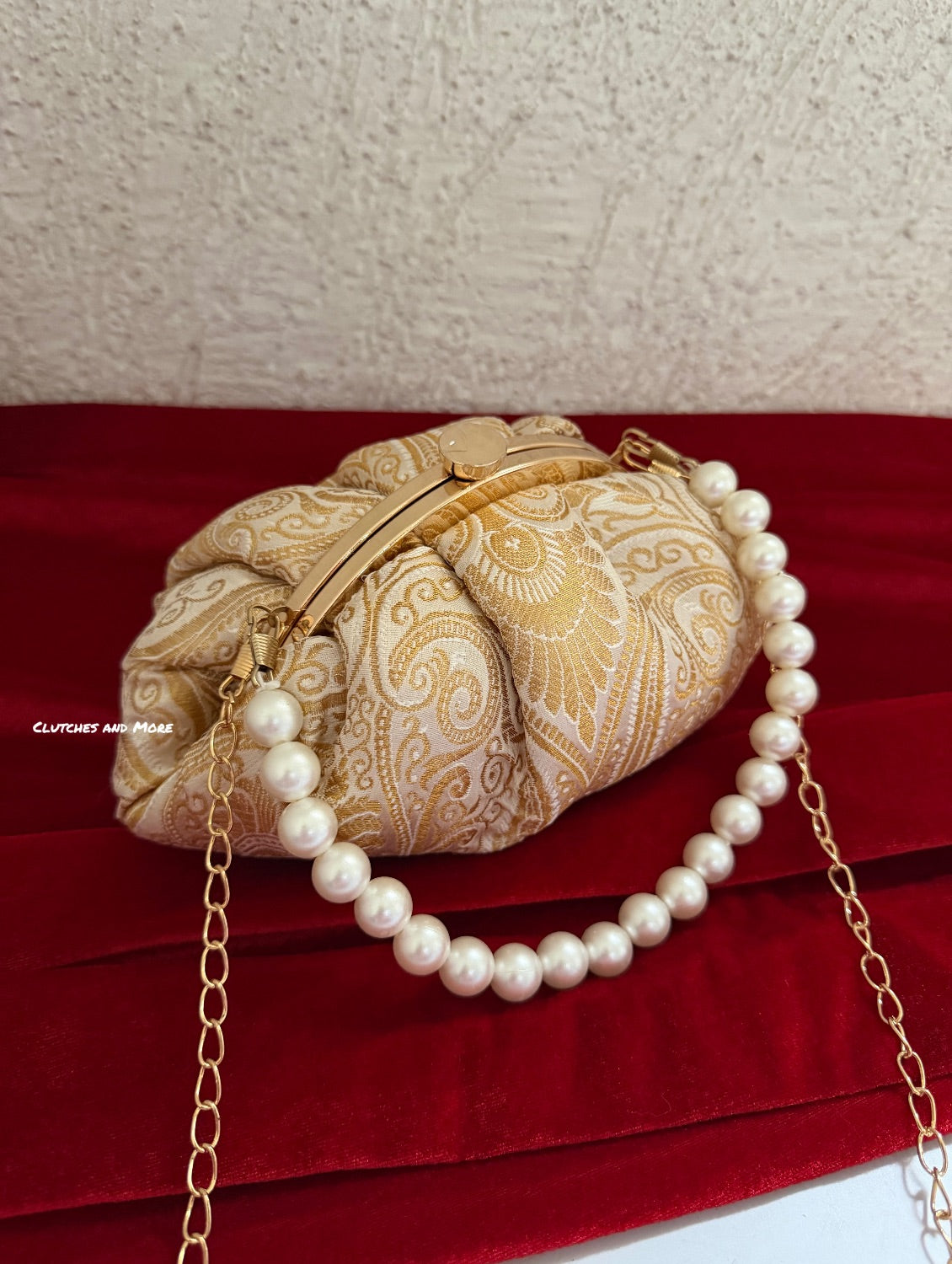 Banarsi Batua Bag White Gold