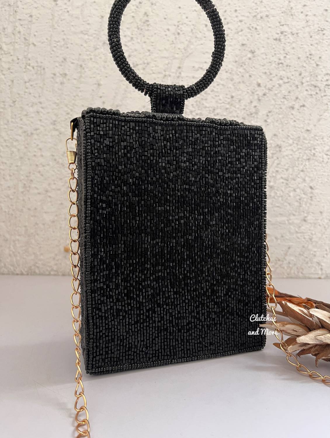 Anarkali Flap Clutch Black