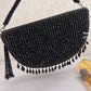 Half Moon Crystal Bag Black