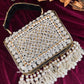 Premium Pearl Tassel Flap Bag Black