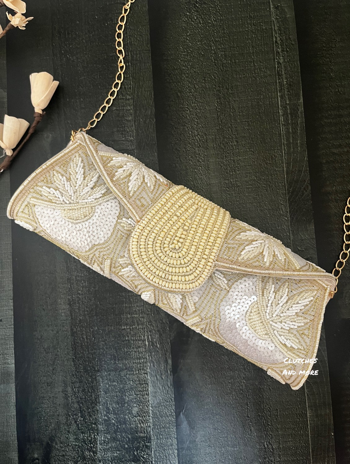 White Parchment Style Clutch