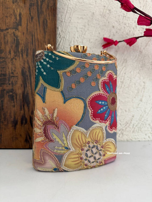 Jasmine Floral Bag with Handle Multicolored