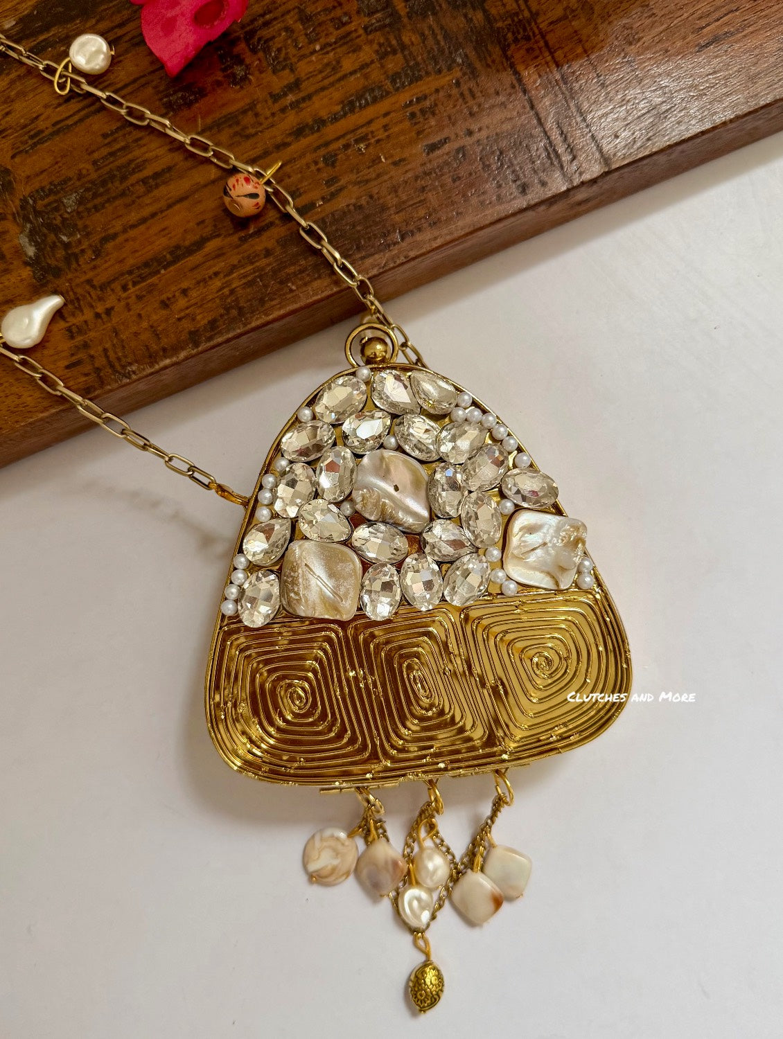 Mini Mother of Pearl Clutch Gold
