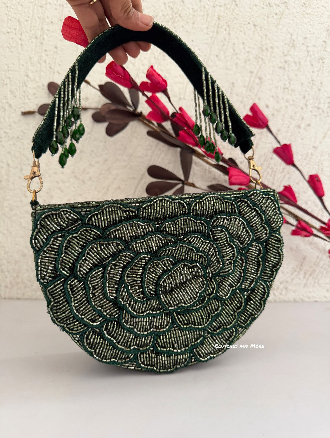 Luxury Rosetta Flap Bag Green
