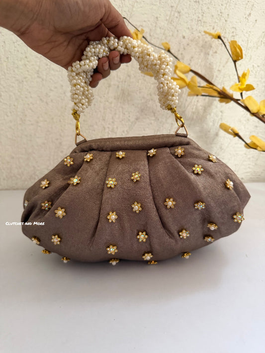 Kundan Batua Bag Dusty Mocha