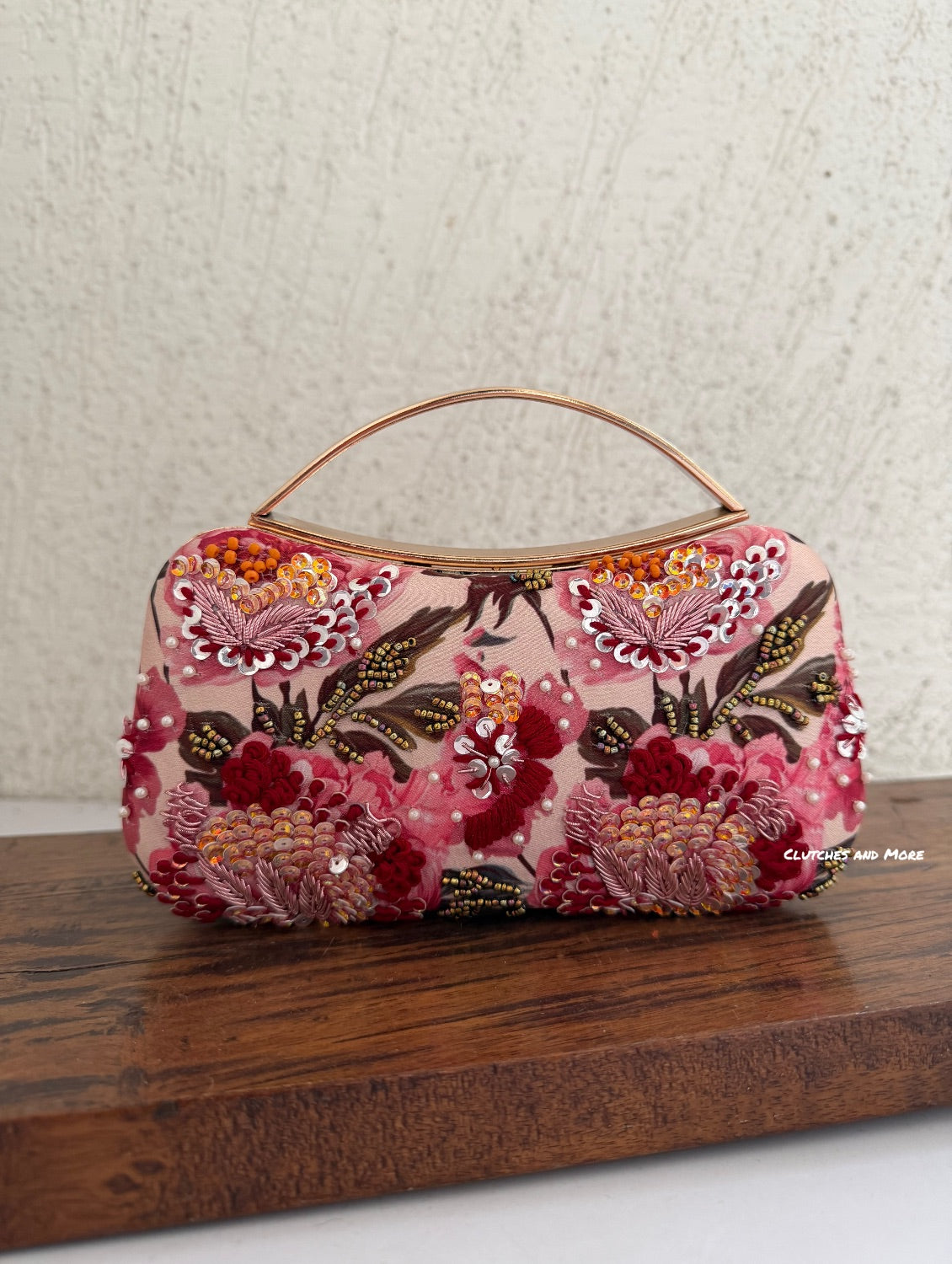 Poppy Floral Capsule Clutch Pink Red Multicoloured