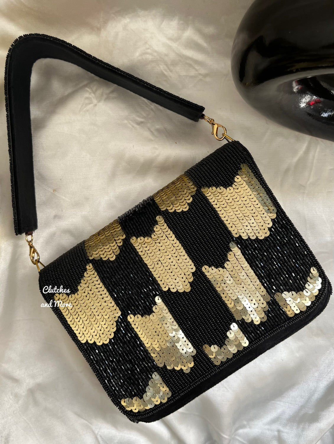 Black Gold Flap Bag