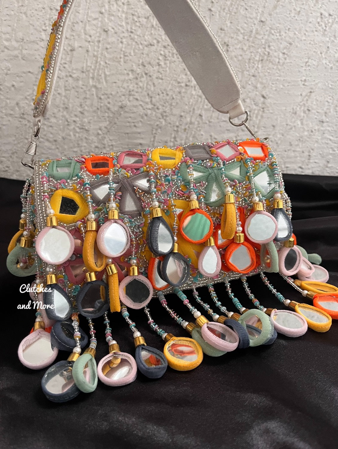 Mirror Flap Bag Multicolored ( Silver Base )