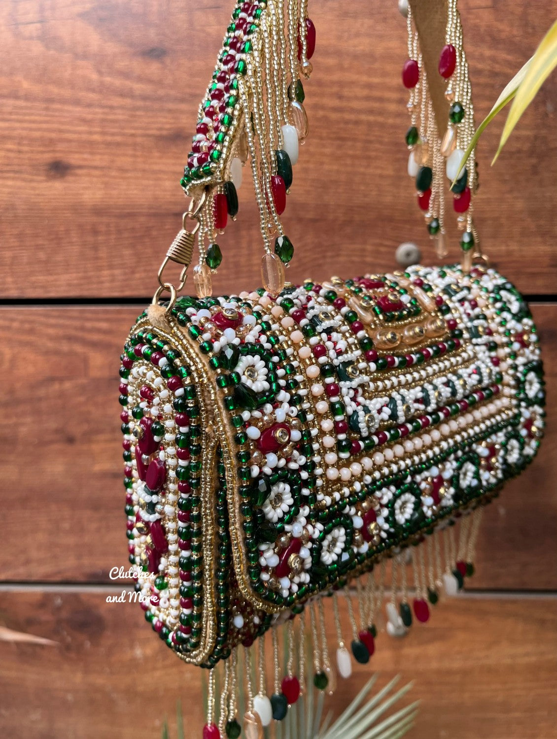 Luxe Multicolored Beaded Flap Bag