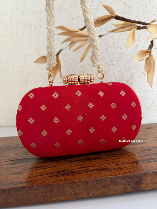 Adaa Banarsi Clutch Red