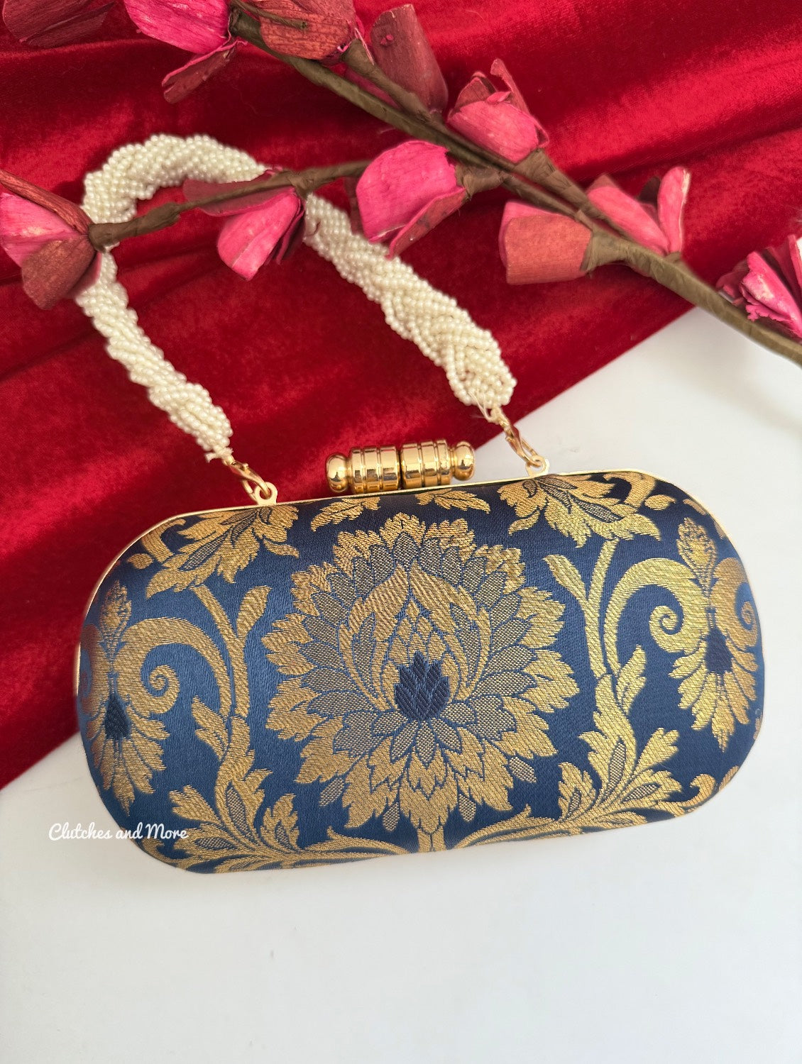 Adaa Banarsi Clutch Blue