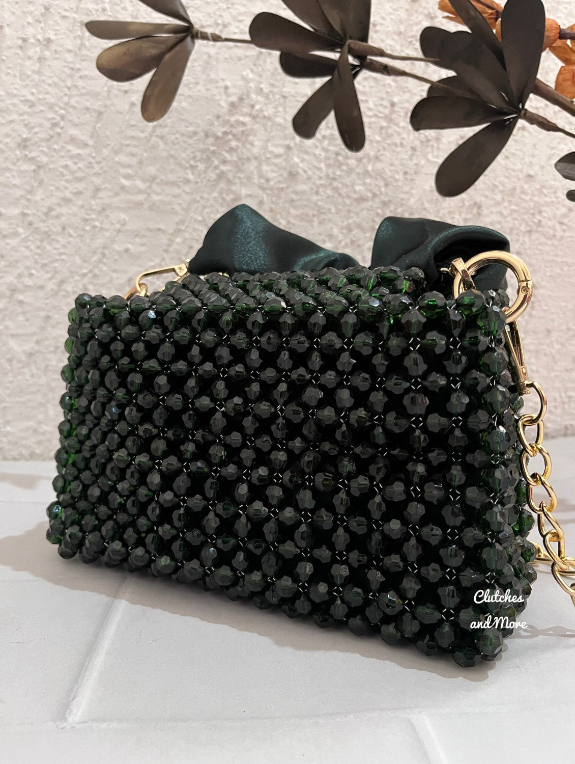 Celebrity Edit Crystal Bag Green