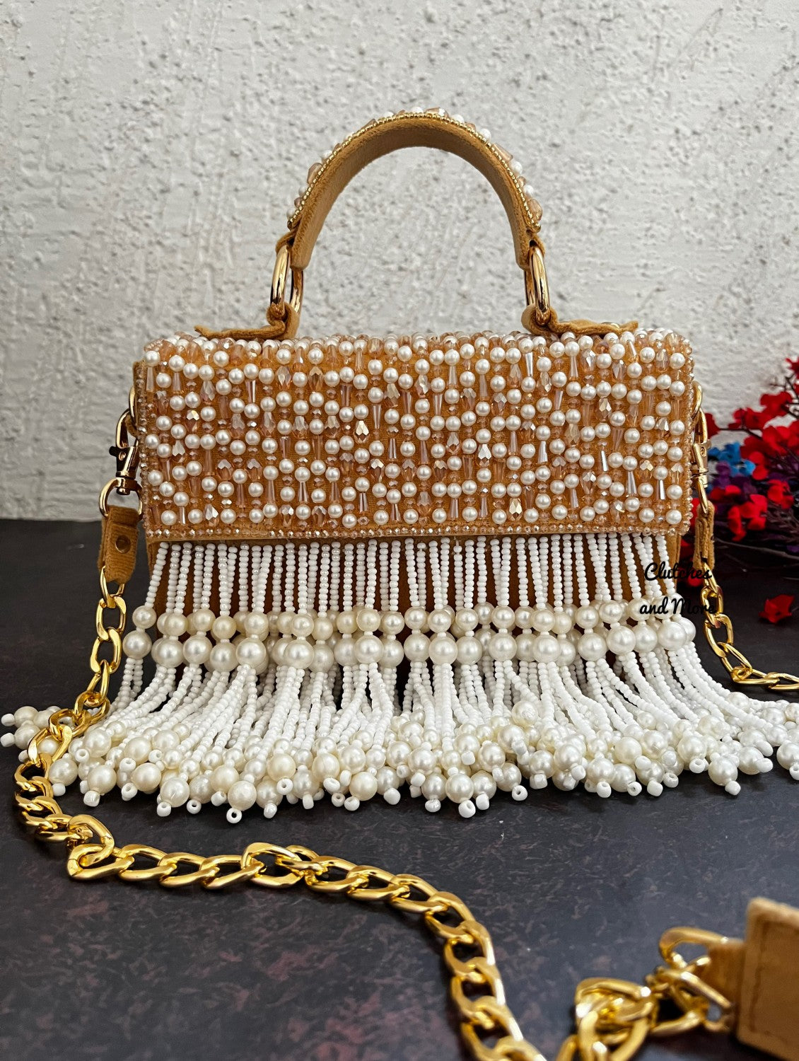 Luxe tassle flap bag Gold