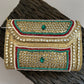 Kasika Kundan Brass Clutch Multicolored