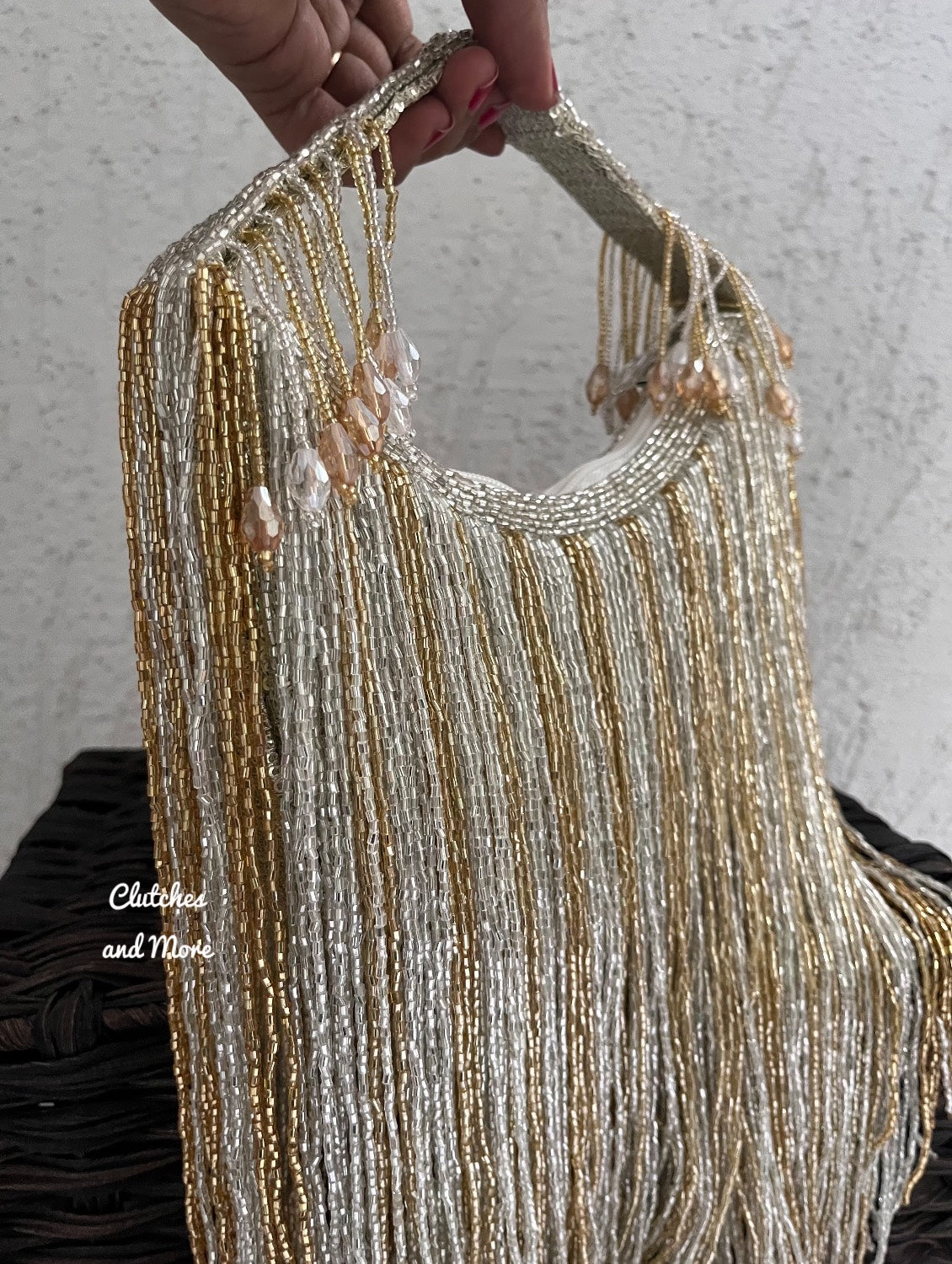 Luxe Moon Fringes Bag Silver Gold mix