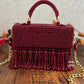 Luxe tassle Maroon flap bag