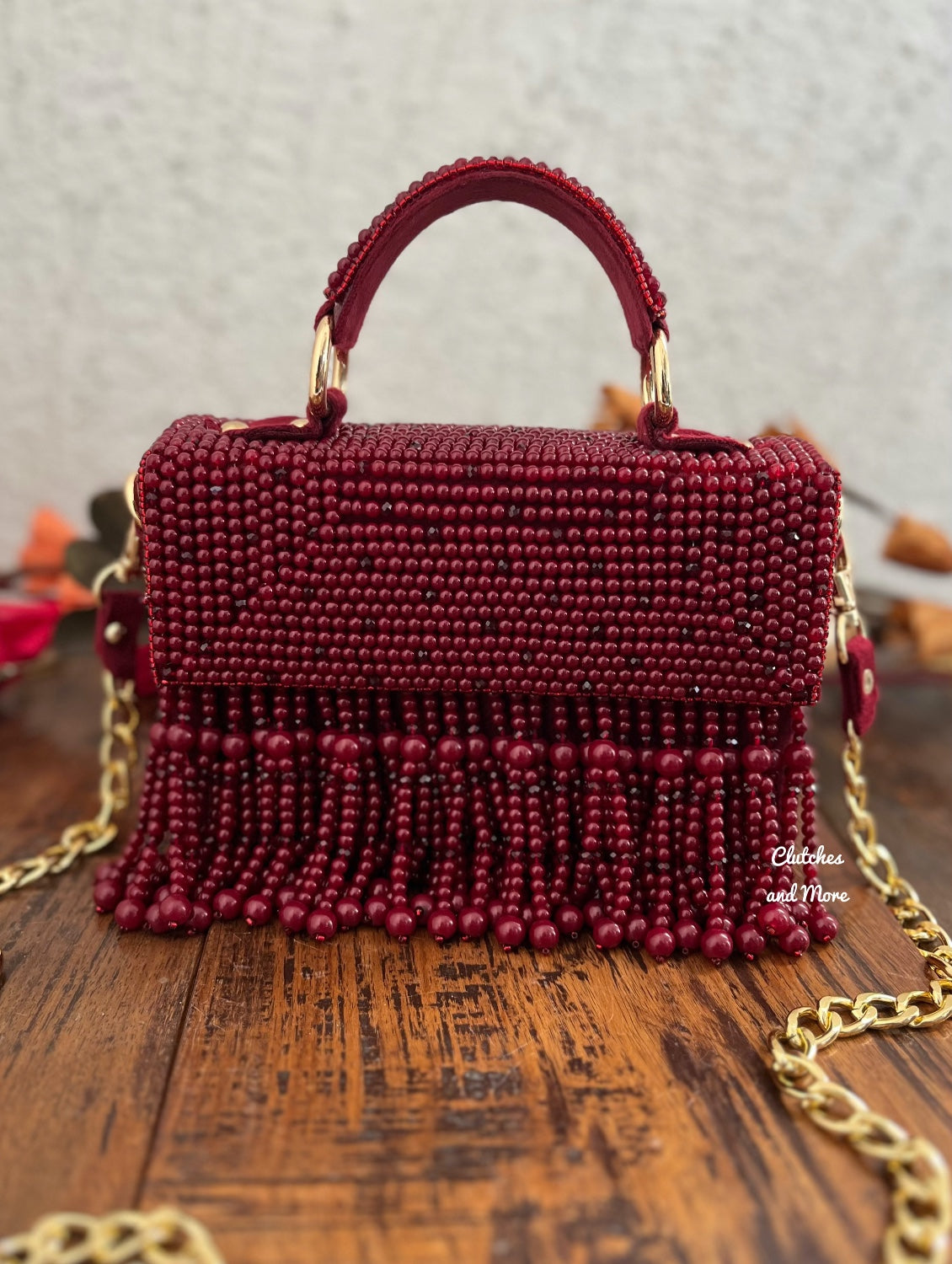 Luxe tassle Maroon flap bag