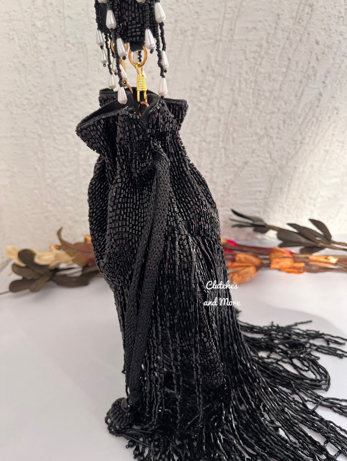 Black Long tassle potli