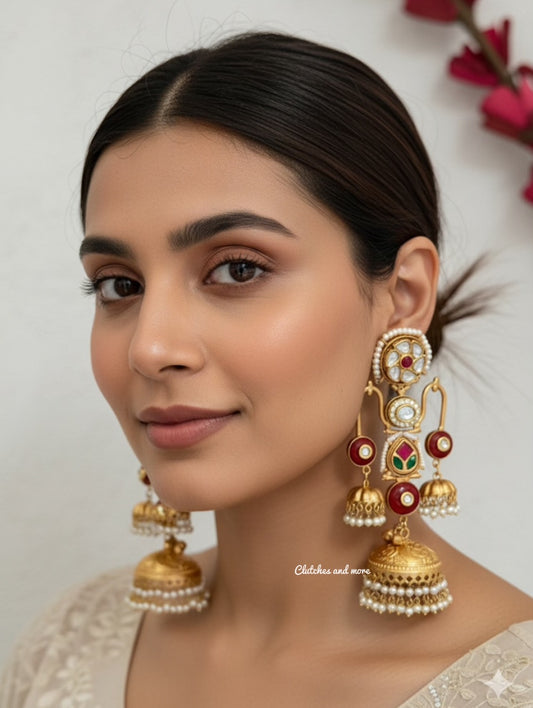Haniya Gold Kashmiri Jhumka