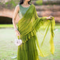 Green Georgette Pre Draped Sharara Saree by Dorie