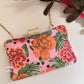 Poppy Pink multi Floral Clutch