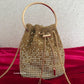 Rhinestone Bucket Bag Gold