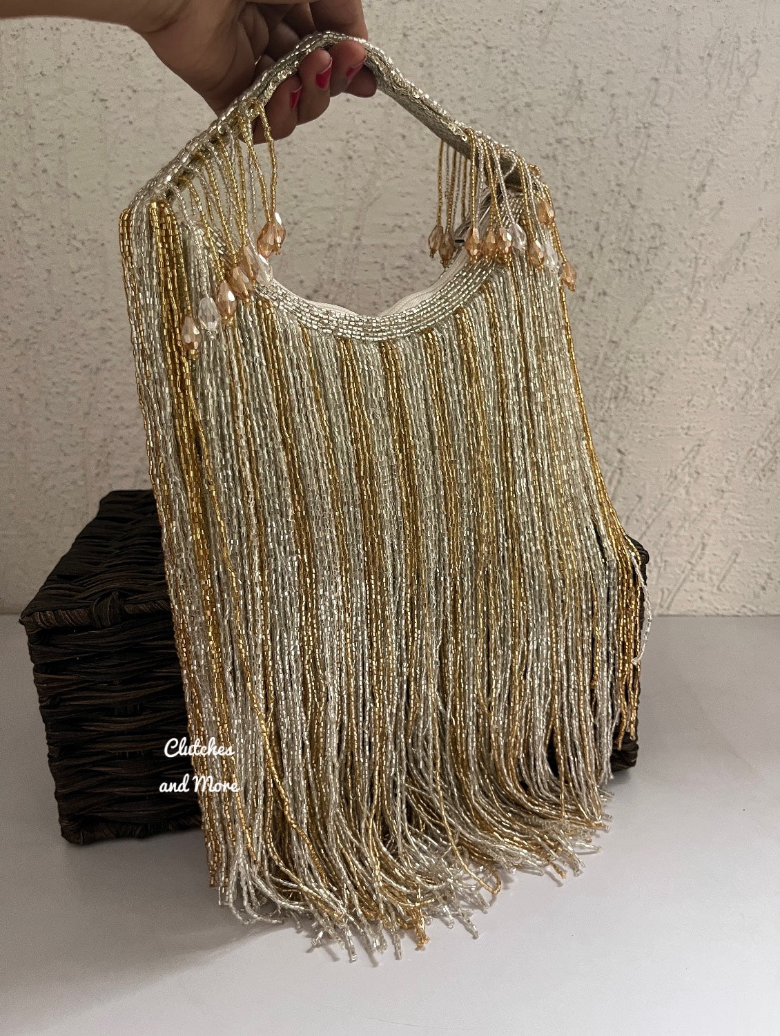 Luxe Moon Fringes Bag Silver Gold mix