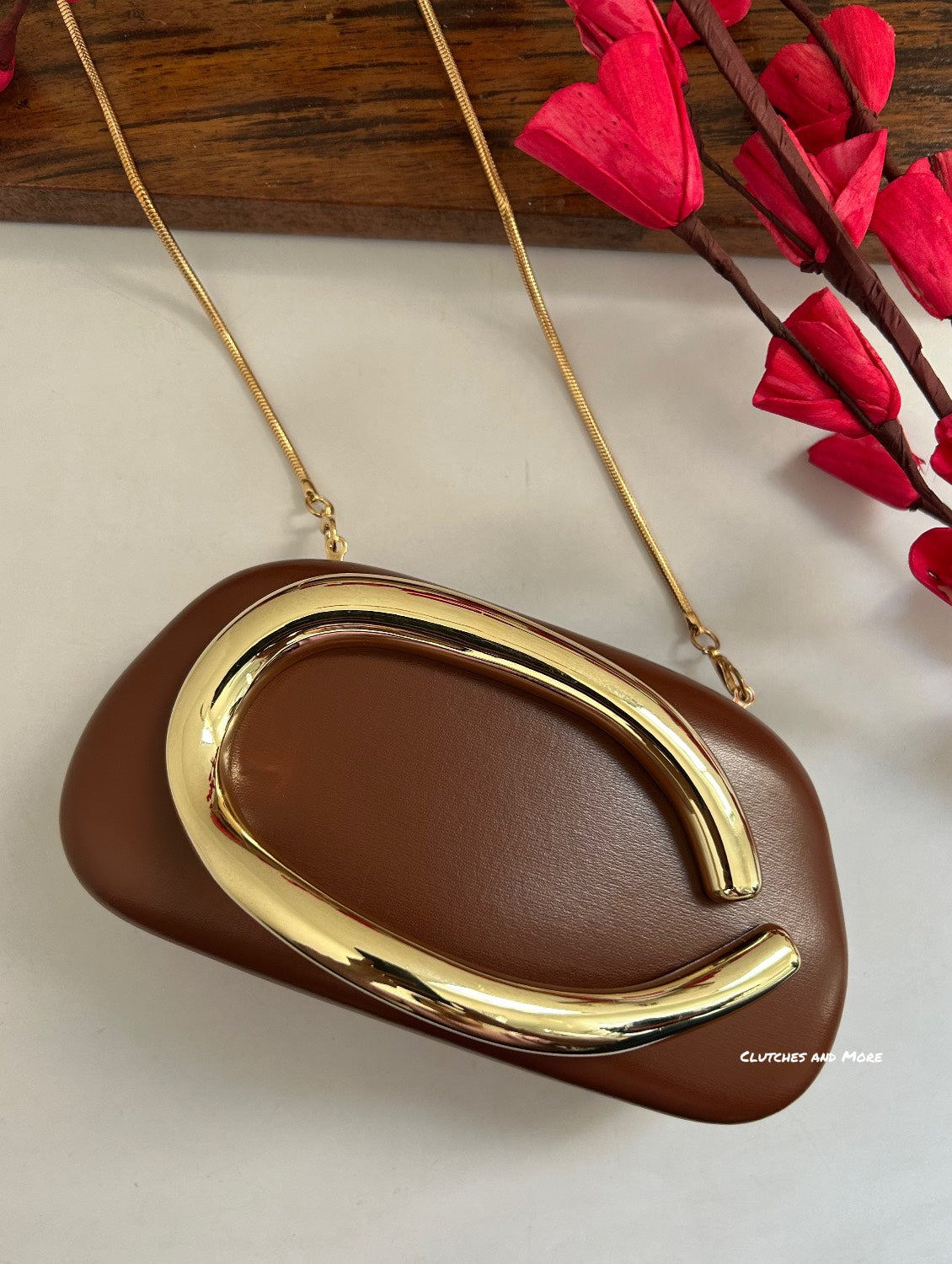 The ZARA Clutch Tan Brown
