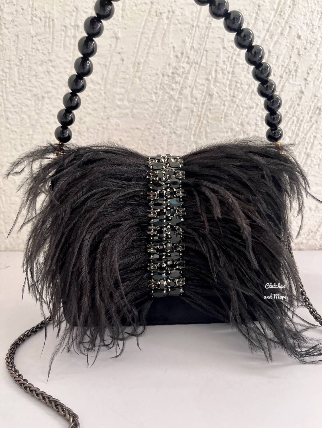 Feather Flap Bag Black